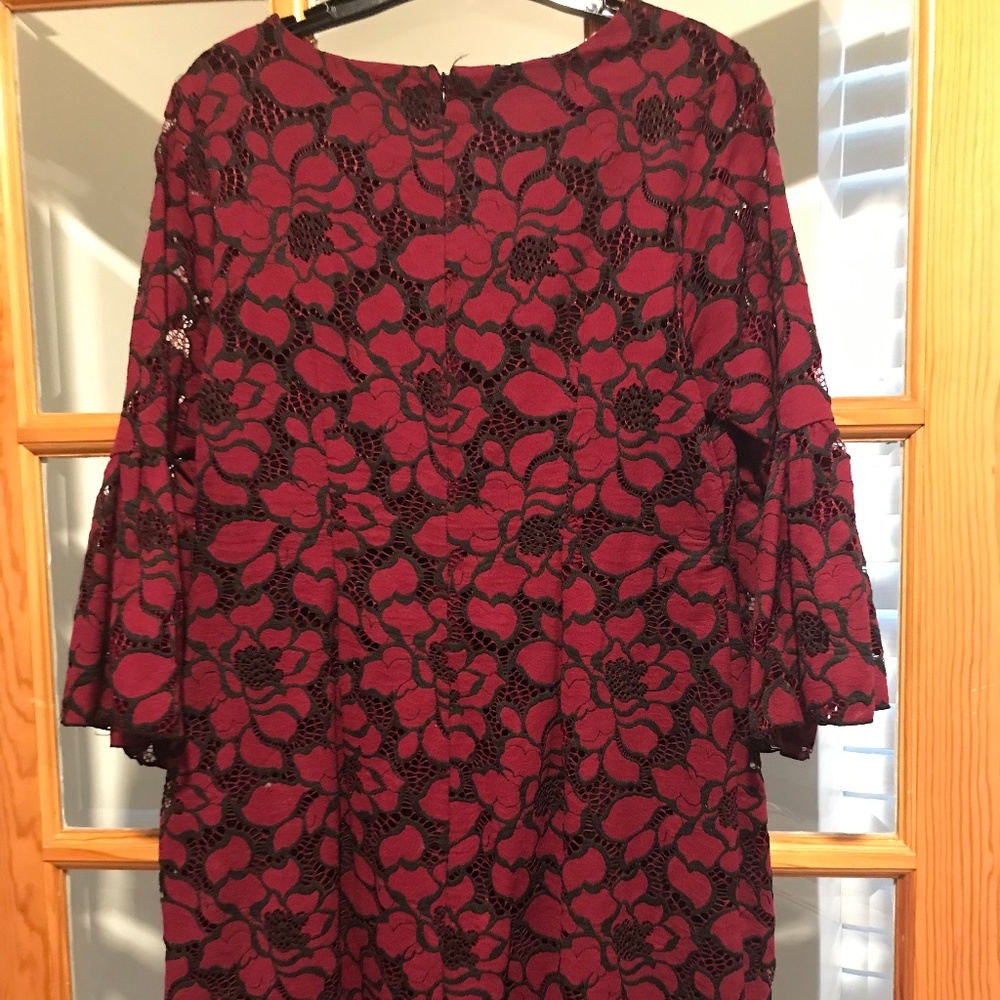 Burgundy and black dress